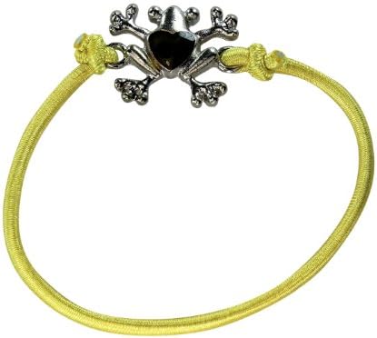Frog Charm Mood Bracelet - Yellow Bracelet With Color Changing Mood Heart - Fashion Jewelry