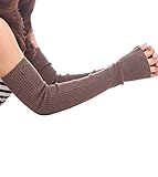 LongMing Women's Cashmere Wool Winter Arm Warmers Seleeves Long Gloves