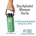 F-32 Handle for Wide Mouth Hydro Flask Water Bottles - Paracord Carrier Survival Strap Cord w/Compass, Safety Ring/Carabiner - Fits Any Wide Mouth Bottle Brand 12oz-64oz (12OZ - 64OZ, MIDNIGHT BLACK)