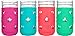 JarJackets Silicone Mason Jar Protector Sleeve - Fits 12oz Jelly Jars (4, Multicolor)