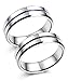 Jstyle 3Pcs Stainless Steel Fidget Band Rings for Women Mens Cool Spinner Rings 6/8MM Wide Wedding Pormise Band Ring Set
