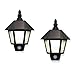 Motion Sensor Wall Lights - Outdoor Solar Security Black Sconces, Waterproof, White LEDs - 2 Pack