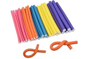 30 Pieces Flexible Curling Rods No Heat Hair Curlers Rods 9.45 Inch Soft Foam Flexible Hair Rollers for Short, Medium and Lon