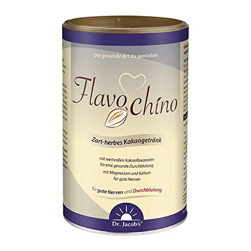 Dr. Jacobâs Flavochino 450 g Dose I zart-herbes Kakaogetränk I mit Kakaoflavanolen für eine gesunde Durchblutung¹ I mit Mineralstoffen für Nerven² und Blutdruck³ I ohne Zuckerzusatz