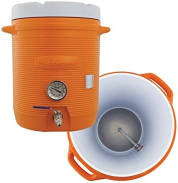 10 Gallon Cooler Mash Tun w/Thermometer