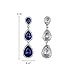 EleQueen Women's Silver-tone Austrian Crystal Tear Drop Pear Shape Long Dangle Earrings Royal Blue