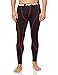 TSLA Men's Athletic Compression Pants, Thermal Wintergear Running Tights, Sports Leggings, Fleece Lined Black & Red, Large