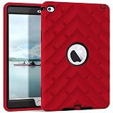 iPad Mini 4 Case, iPad A1538/A1550 Case, Hocase Rugged Shockproof Anti-Slip Hybrid Hard Shell+Silicone Rubber Bumper Protective Case for Apple iPad Mini 4th Generation 2015 - Red/Black