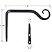Gray Bunny Outdoor Plant Hanger Hook, 6” Hand Forged Straight Iron Wall Hooks for Bird Feeders, Lanterns, Wind Chimes, Patio Decor - Black