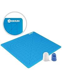 MIKA3D   Alfombrilla de silicona con diseño de lápiz de impresión 3D con plantilla básica, con 2 tapas de silicona para los dedos, gran herramienta de dibujo de bolígrafos 3D