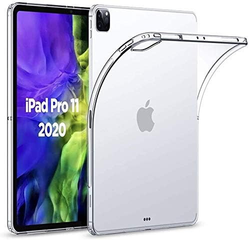 iPad Pro 11" 2020 & 2018, Clear TPU Back Cover, Supports Apple Pencil Wireless Slim-Fit Shell Case, for iPad Pro 11", Transparent