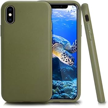 Pettic Biodegradable Phone Case for iPhone Xs and iPhone X,Durable,Slim (Olive Green)