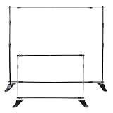 VEVOR 8' Banner Stand Adjustable Display Backdrop Lightweight Portable Trade Show Wall for Photography(8' Banner Stand)