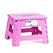 ACSTEP 9 Inch Folding Step Stool - The Lightweight Step Stool is Sturdy and Safe Enough. Opens Easy with One Flip. Great for Kitchen, Bathroom, Bedroom Pink