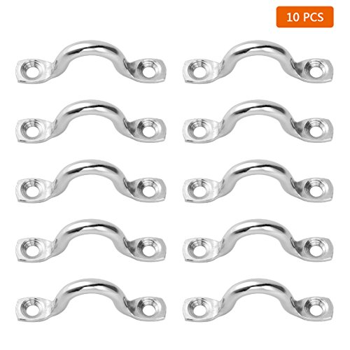 Bimini Boat Top Pad Eye by LEANINGTECH Eye Strap Tie Down Kayak Deck Loop 316 Stainless Steel Weather-resistant 5mm (10 Pack)