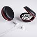 eBoot Hard Earphone Carrying Case Earbud Storage Pouch for Earbuds, USB Cable, Black and Red, 2 Pack