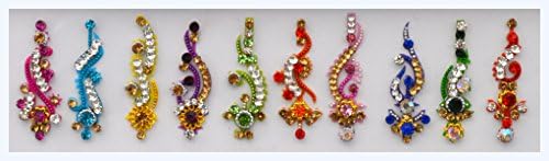 Avx Fashion Crystal Multi Colors Bindis Temporary Tattoo Body Stickers Long Sizes