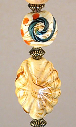 Sweep of Prairie Wheat Cream Lampwork Glass Ceiling Fan Pull Chain