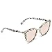 WearMe Pro Womens Cat Eye Mirrored Reflective Lenses Oversized Cateyes Sunglasses (Marble White Frame/Mirror Pink Lens, 54)