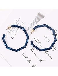 Pendientes de aro bohemios para mujer, aretes de resina de Raffia, ideales para uso diario, latín