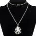 YAZILIND Vintage Bronze Hollow Teardrop White Pendant Chain Long Necklace Women 31