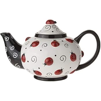 Amazon.com | Ladybug With Swirls Teapot For Kitchen Decor ...