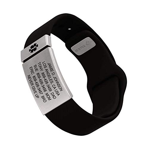 Road ID Medical Alert Bracelet the Wrist ID Elite 19mm Pin-Tuck