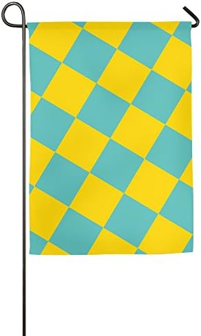 Classic Garden Flag - 12 X 18 Inch|18 X 27 Inch Decorative Cute Duck Green Gold Checkers Chequered House Flag