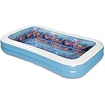 Kids Inflatable Pool. Small Family Kiddie Blow Up Above Ground Swimming Pool Is Great For Children & Toddlers To Have Outdoor Water Fun With Toys & Floats. This Baby Swim Pool 3D - Light & Portable.