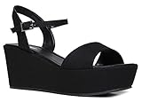 ZooShoo Women’s Platform Sandal – Comfort Platform Wedge Open Peep Toe - Chunky Platform Ankle Strap Walking Shoe