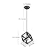 LNC Black Geometric Pendant Lighting, Geometric Modern Square Hanging Light Ceiling Fixture for Kitchen Island, Foyer, Hallway, Bedroom and Entryway