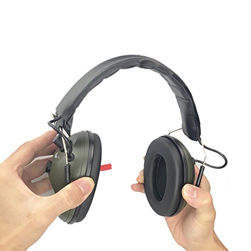 Protear Electronic Single Microphone Shooting Range Gear Hunting Earmuff Sound Enhancement Hearing Protector--NRR 24dB Army Green