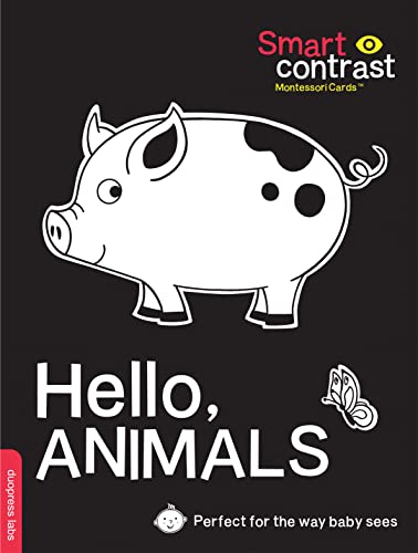 SmartContrast Montessori Cards(TM): Hello, Animals: 20 durable double-sided high-contrast cards with 3 levels of development.