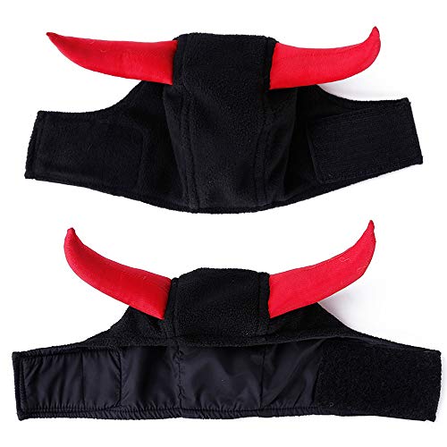 FineInno Pet Halloween Costume Hat Cat Headgear Headwear Headdress Animal Demon Shape Dress Up Hooded Cloak Outfits for Dog and Cat (Style 2 Demon) - Thumbnail 4