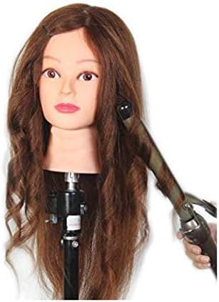 BIGWAVE® Real Human Hair Dummy For Hair Styling With Clamp Stand | Hair Dummy for Hair Styling Practice Spl For Dye/Tong/Braiding/ (Dark Maroon)