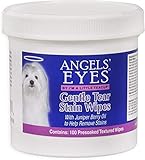 Angels' Eyes Gentle Remove Dried Mucus secretions, Discharge, and Tear Stains Wipes for Dogs, 100 Count