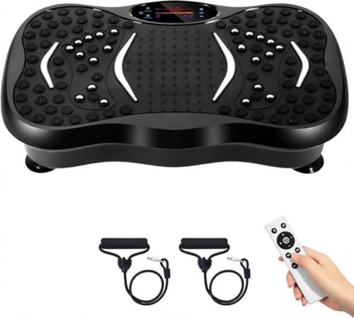Last page® Vibration Plate Exercise Machine， Vibration Platform for Weight Loss Body Shaping Fat Burning Home Fitness Equipment ，Lymphatic Drainage Balance Training ，Leg Arm Core Workout Gym Use