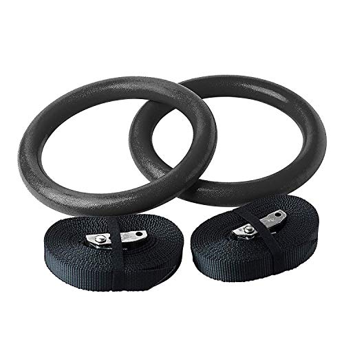 image for Foldable Fitness Gymnastic Rings - Set of (2) - Fully Adjustable Strap