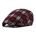 ZLSLZ Mens Unisex Newsboy Hat Cotton Flat Plaid Ivy Irish Cabbie Caps (winegezi)