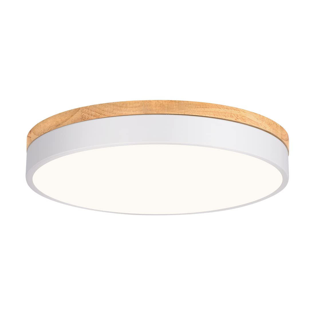 WOKNOS Modern Dimmable LED Close To Ceiling Light Minimalist Wood