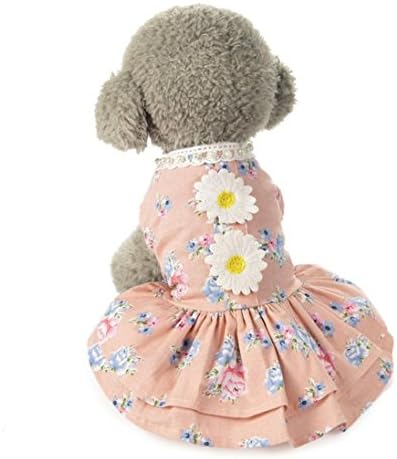 Flowers Tutu Dress ,Kindstore Dog Cat Bow Tutu Dress Lace Skirt Pet Puppy Dog Princess Costume Apparel Clothes(M,pink)