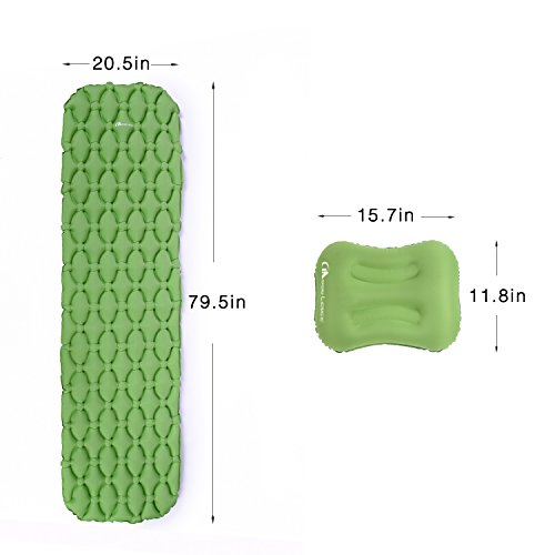 MOON LENCE Sleeping Pad with Camping Pillow for Camping Backpacking Ultralight Compact Air Pad Inflatable Lightweight Sleeping Mat Portable Outdoor Hiking Mattress - Thumbnail 5