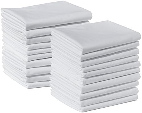 20 Standard Size 100% Cotton White T220 Percale Wholesale Bulk Discount Pillowcases Shams For Tie-Dying, Silk Screening, Hotels, Crafts, Camps, Parties, Physical Therapy (608819377513)