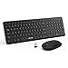 Wireless Keyboard and Mouse, Jelly Comb 2.4GHz Ultra Thin Full Size Wireless Keyboard Mouse Combo Set with Number Pad for Computer, Laptop, PC, Desktop, Notebook, Windows 7, 8, 10 - Black