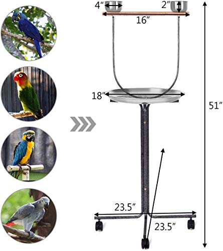 bird perch stand with wheels