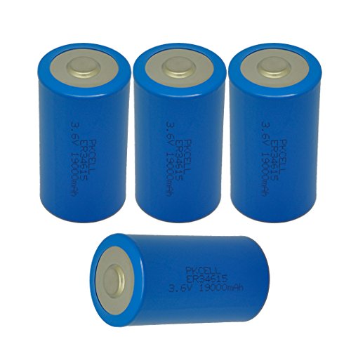 D Cell Battery 3.6v Lithium Battery ER34615 19000mAh 4 counts