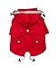 Ellie Dog Wear Zip Up Dog Raincoats with Reflective Buttons, Pockets, Rain/Water Resistant, Adjustable Drawstring, & Removable Hood - XXS to XXL - Stylish Premium Dog Raincoats (Red, Large)