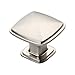 Alzassbg 10 Pack Brushed Satin Nickel Cabinet Knobs, 1.22 Inch(31mm) Length Kitchen Cabinet Hardware Square Knobs for Cupboard and Drawer AL6073SN