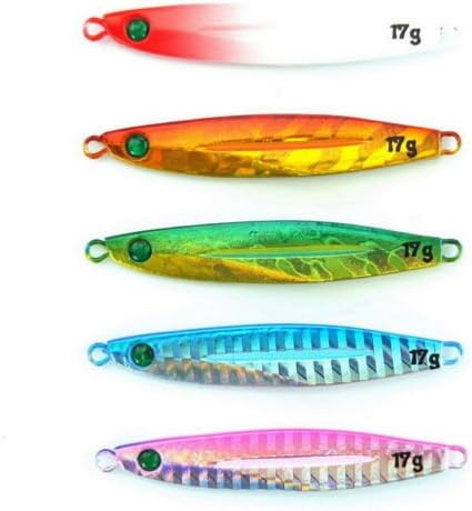 Fishing Plastic Lures 5pcs Lot Laser Jigs Fishing Lures Metal Bait Lead Spoon Jigging Tackle 6cm/17g