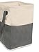BirdRock Home Square Cloth Laundry Hamper with Handles - Dirty Clothes Sorter - Easy Storage - Foldable - Grey and White Canvas